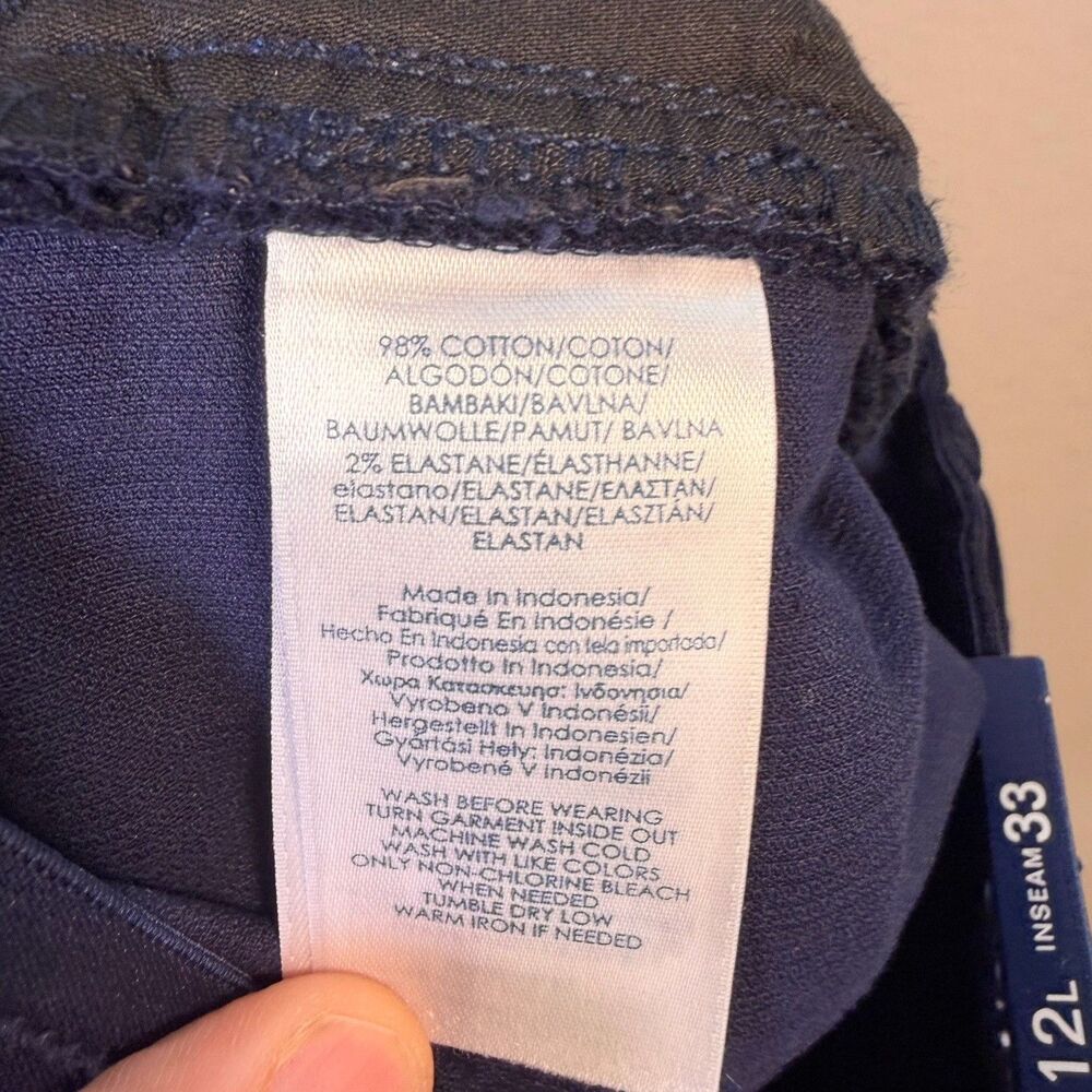 NWT CHAPS Womens Corduroy Pants Size 12 x33 Long Blue Mid Rise Straight Slimming - Picture 15 of 16